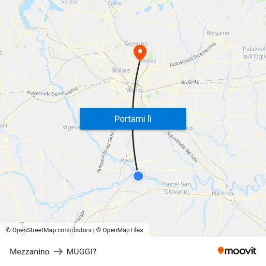 Mezzanino to MUGGI? map