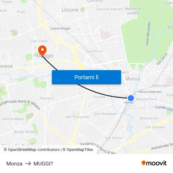 Monza to MUGGI? map