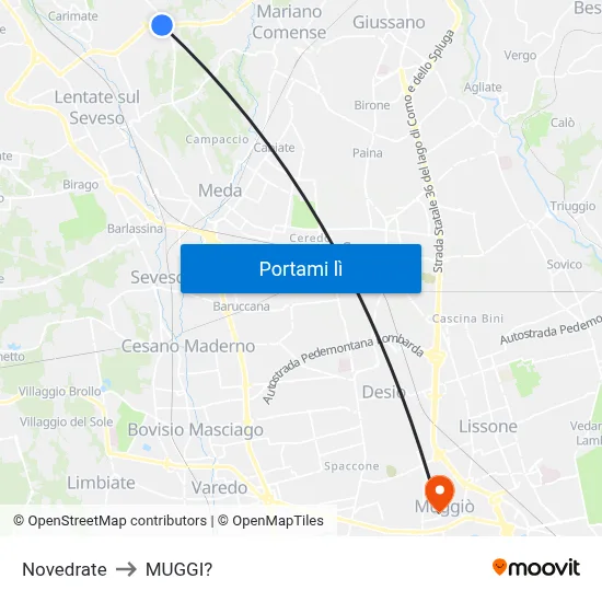 Novedrate to MUGGI? map