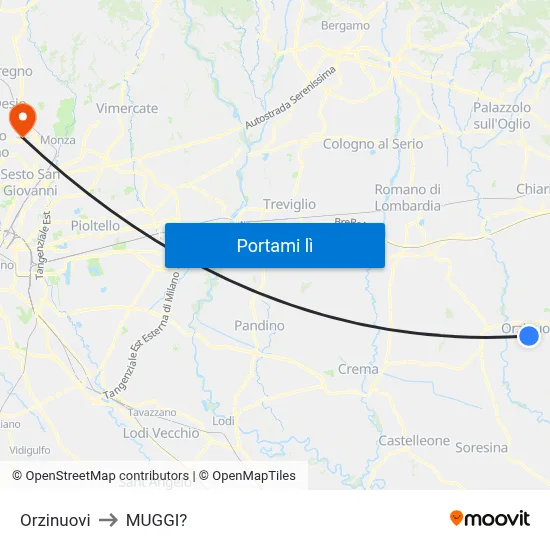 Orzinuovi to MUGGI? map