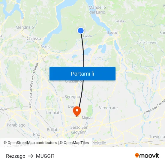 Rezzago to MUGGI? map