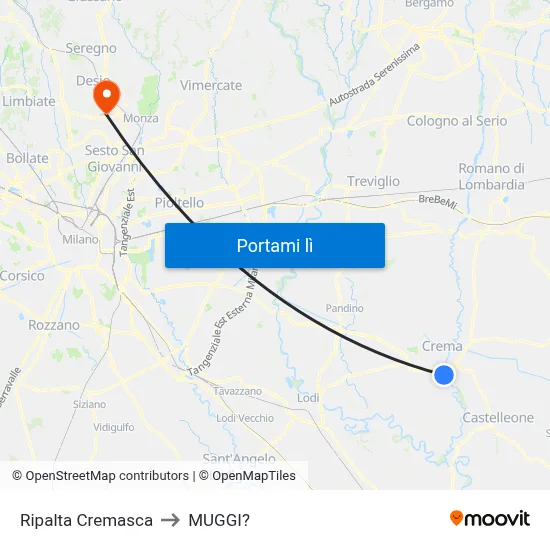 Ripalta Cremasca to MUGGI? map