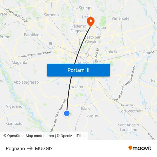 Rognano to MUGGI? map