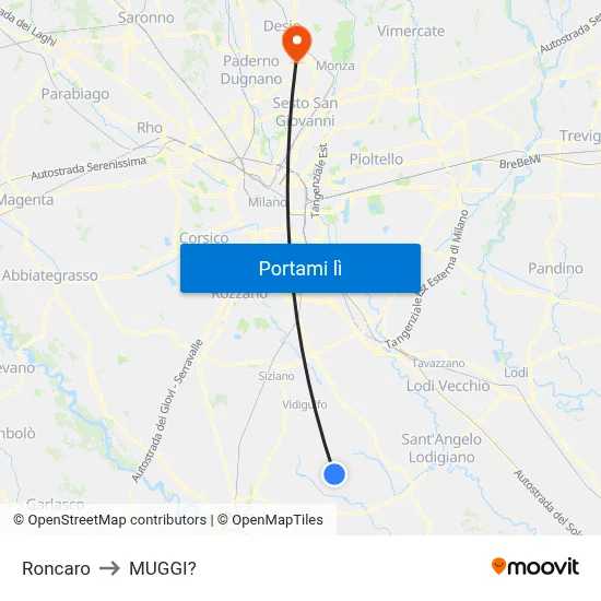 Roncaro to MUGGI? map