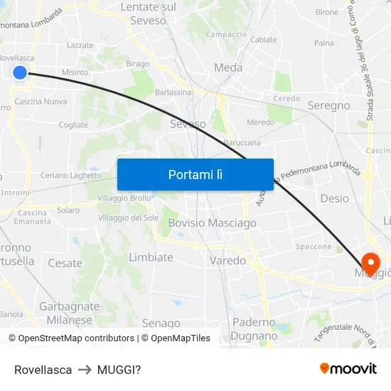 Rovellasca to MUGGI? map