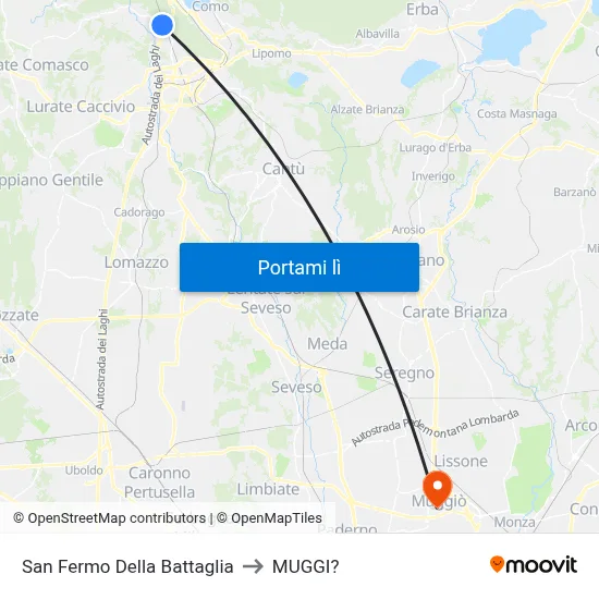 San Fermo Della Battaglia to MUGGI? map