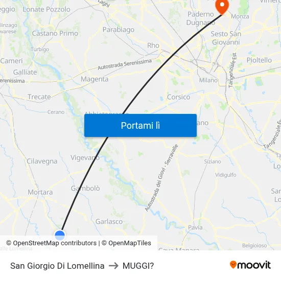 San Giorgio Di Lomellina to MUGGI? map
