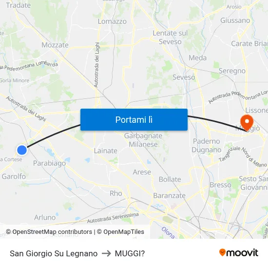 San Giorgio Su Legnano to MUGGI? map