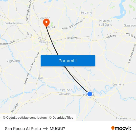 San Rocco Al Porto to MUGGI? map