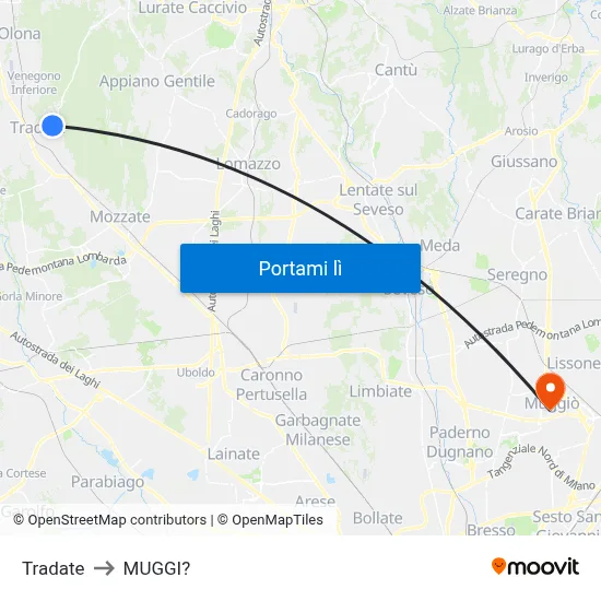Tradate to MUGGI? map