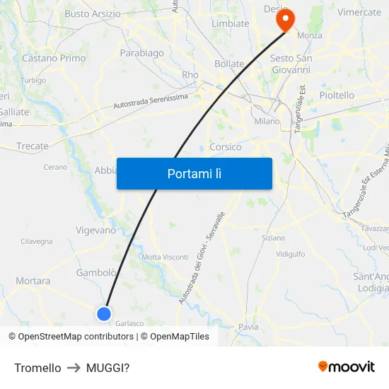 Tromello to MUGGI? map