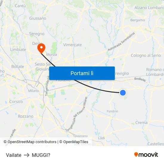 Vailate to MUGGI? map