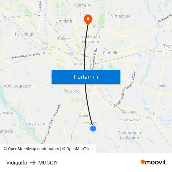Vidigulfo to MUGGI? map