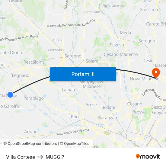 Villa Cortese to MUGGI? map