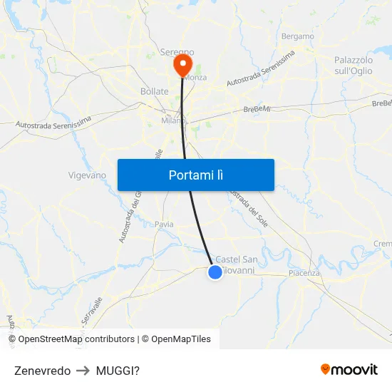 Zenevredo to MUGGI? map