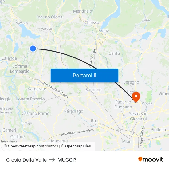 Crosio Della Valle to MUGGI? map