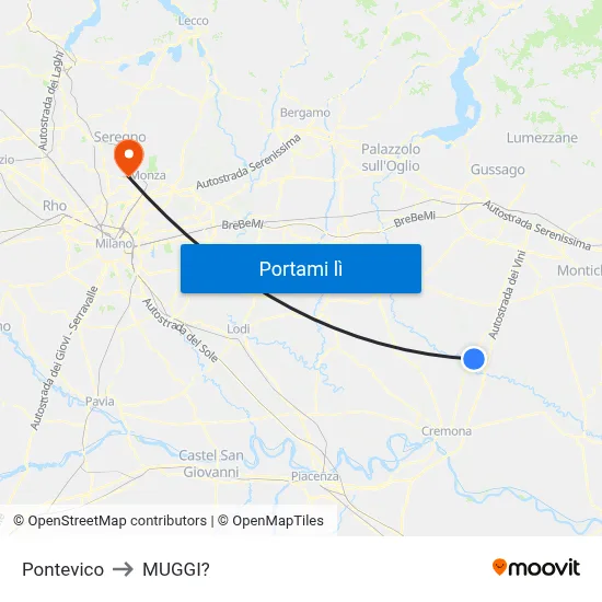 Pontevico to MUGGI? map