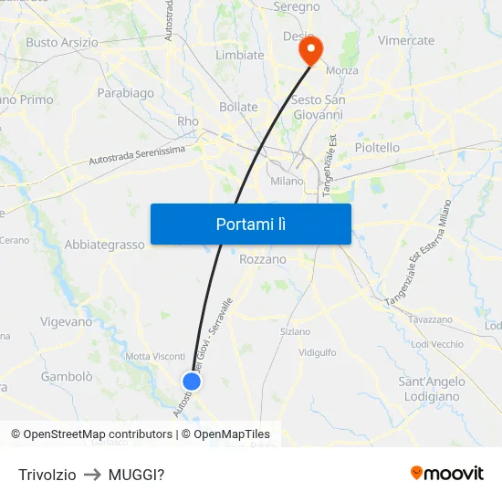 Trivolzio to MUGGI? map