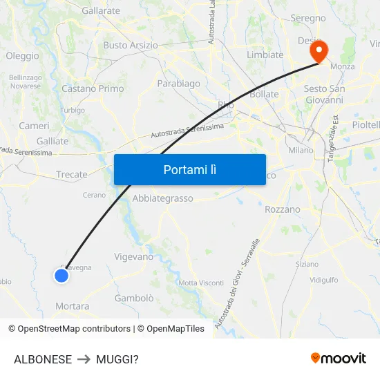 ALBONESE to MUGGI? map