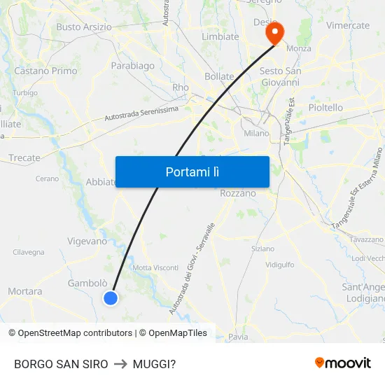 BORGO SAN SIRO to MUGGI? map