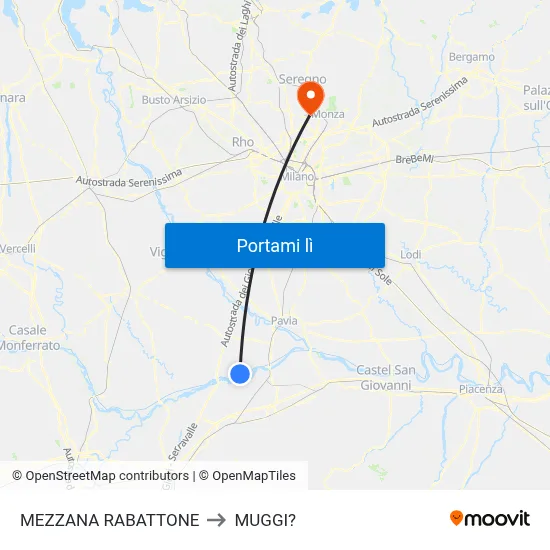 MEZZANA RABATTONE to MUGGI? map