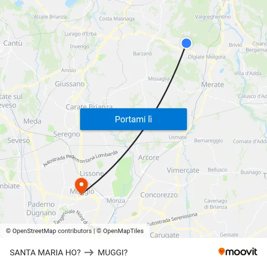 SANTA MARIA HO? to MUGGI? map