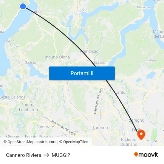 Cannero Riviera to MUGGI? map