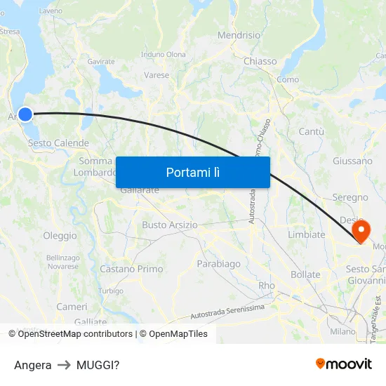 Angera to MUGGI? map