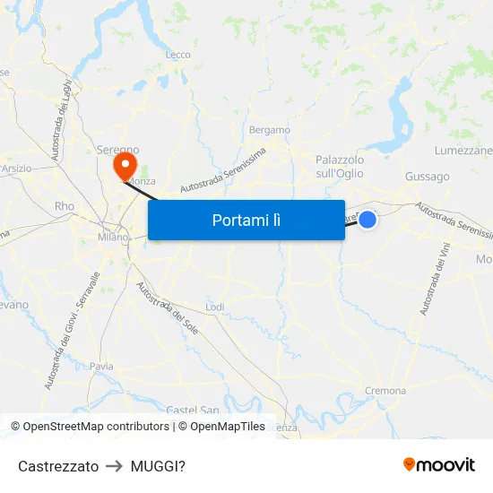 Castrezzato to MUGGI? map
