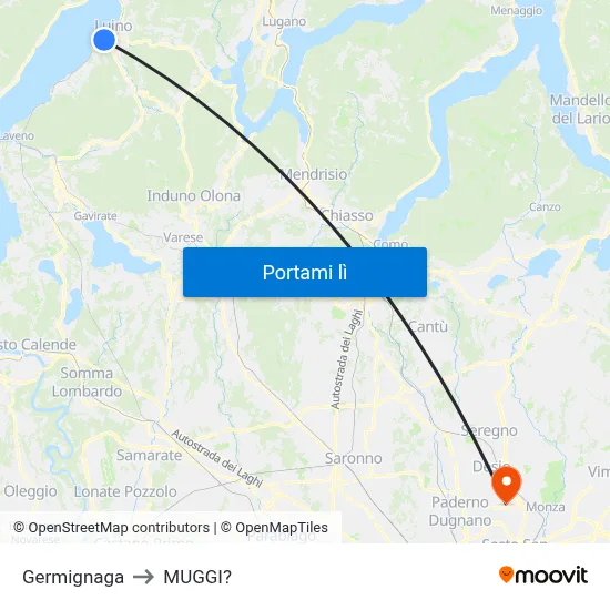 Germignaga to MUGGI? map