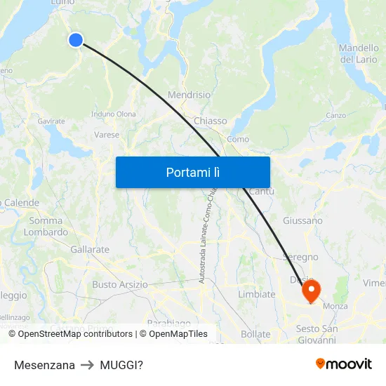 Mesenzana to MUGGI? map