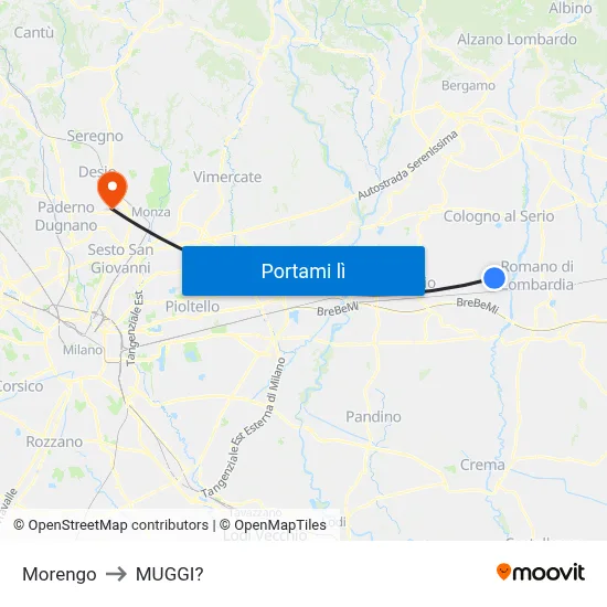 Morengo to MUGGI? map
