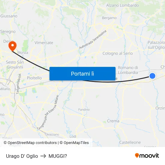 Urago D' Oglio to MUGGI? map