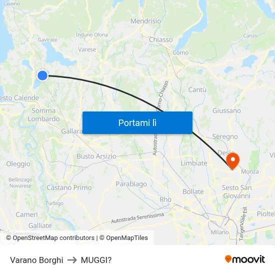 Varano Borghi to MUGGI? map