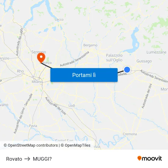 Rovato to MUGGI? map
