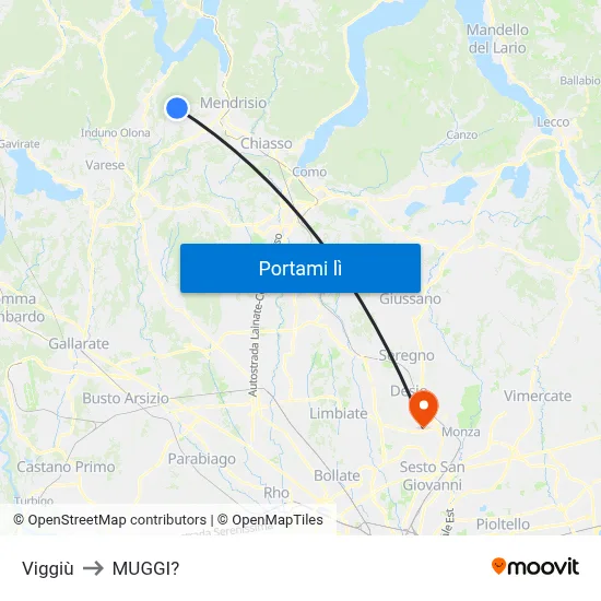 Viggiù to MUGGI? map