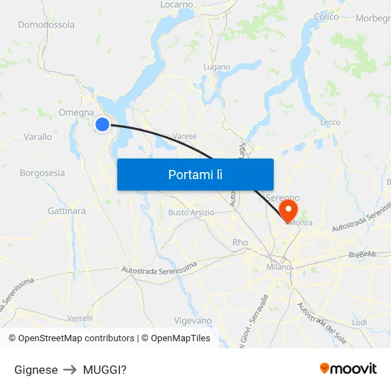Gignese to MUGGI? map