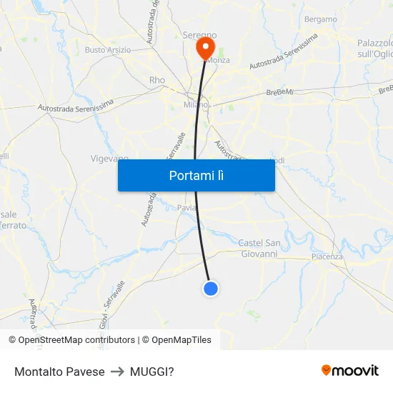 Montalto Pavese to MUGGI? map