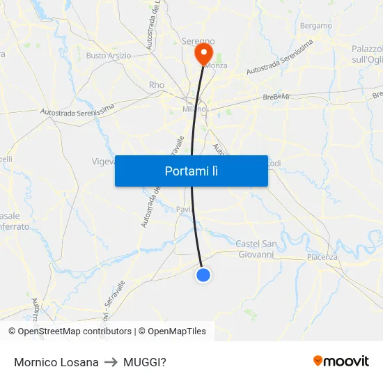 Mornico Losana to MUGGI? map