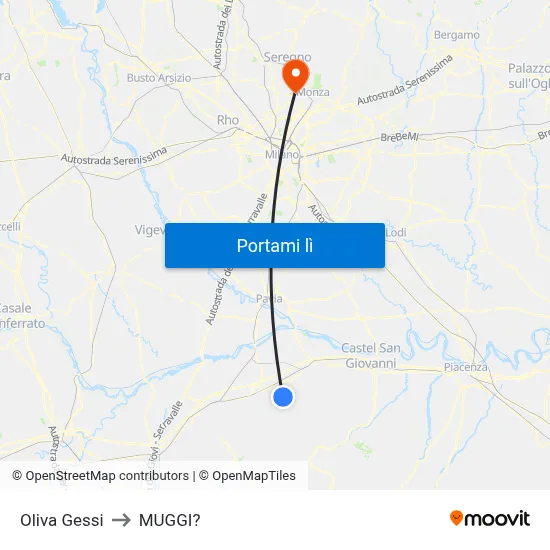 Oliva Gessi to MUGGI? map