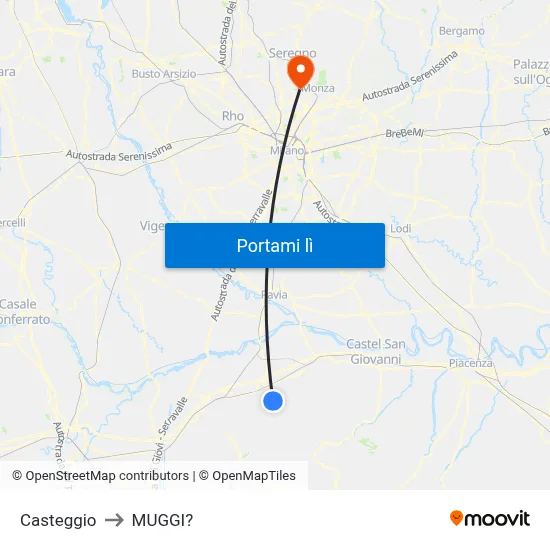 Casteggio to MUGGI? map