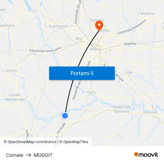 Cornale to MUGGI? map