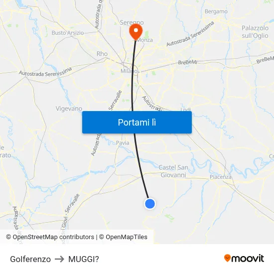 Golferenzo to MUGGI? map