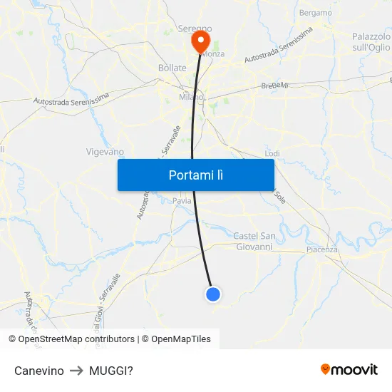 Canevino to MUGGI? map