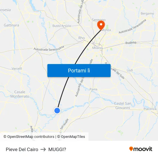 Pieve Del Cairo to MUGGI? map