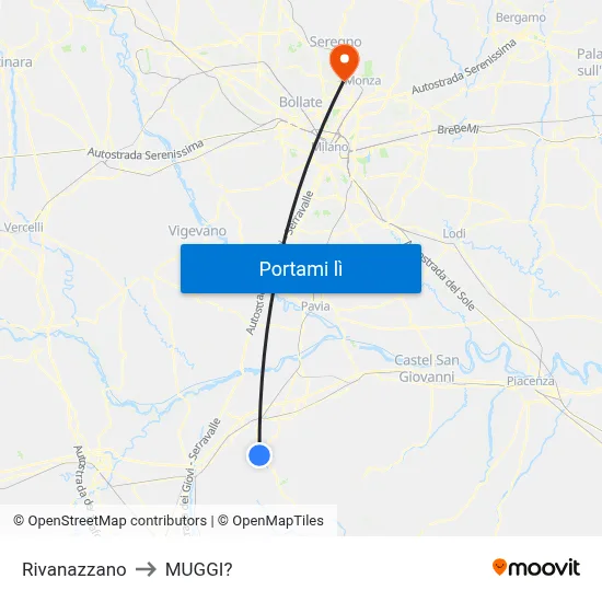 Rivanazzano to MUGGI? map