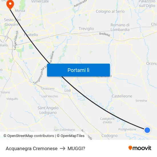 Acquanegra Cremonese to MUGGI? map