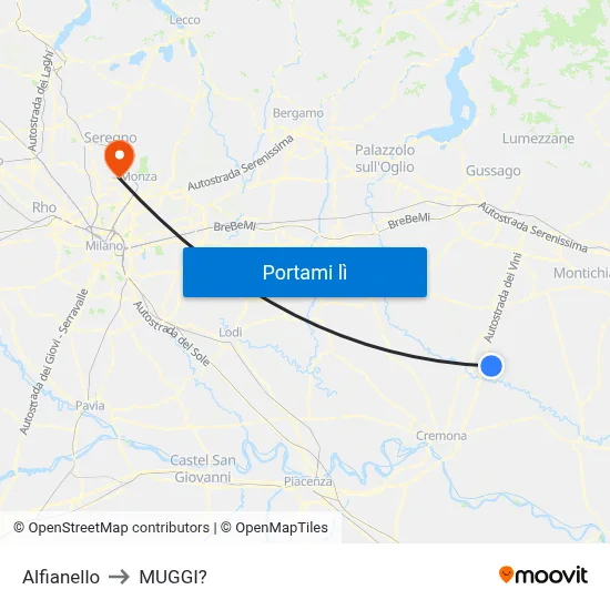 Alfianello to MUGGI? map