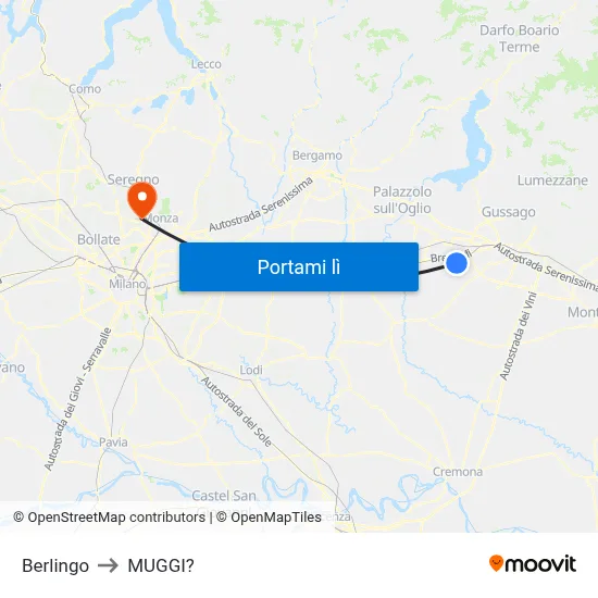Berlingo to MUGGI? map