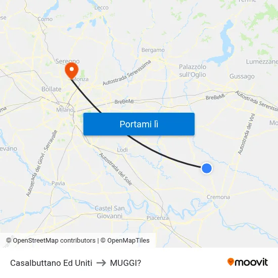 Casalbuttano Ed Uniti to MUGGI? map